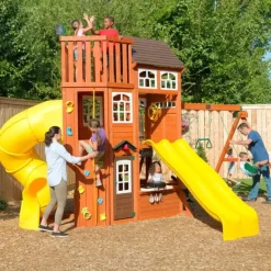 Swing Sets^KidKraft Lookout Extreme Wooden Swing Set / Playset