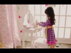 Bedroom^KidKraft Medium Vanity & Stool - White
