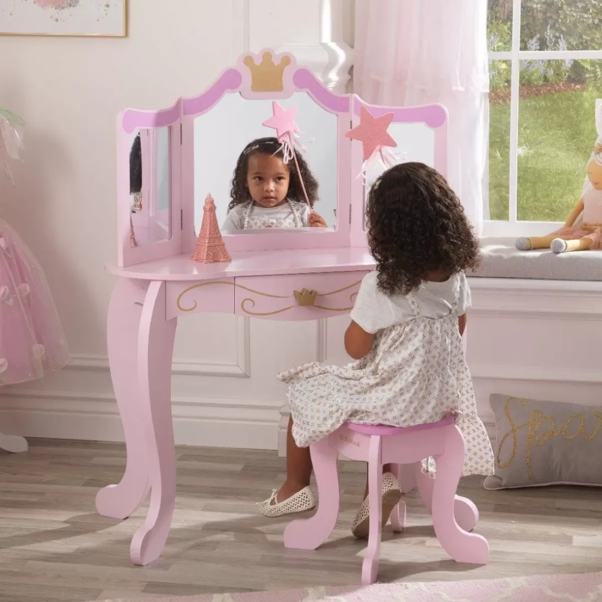 Bedroom^KidKraft Princess Vanity & Stool