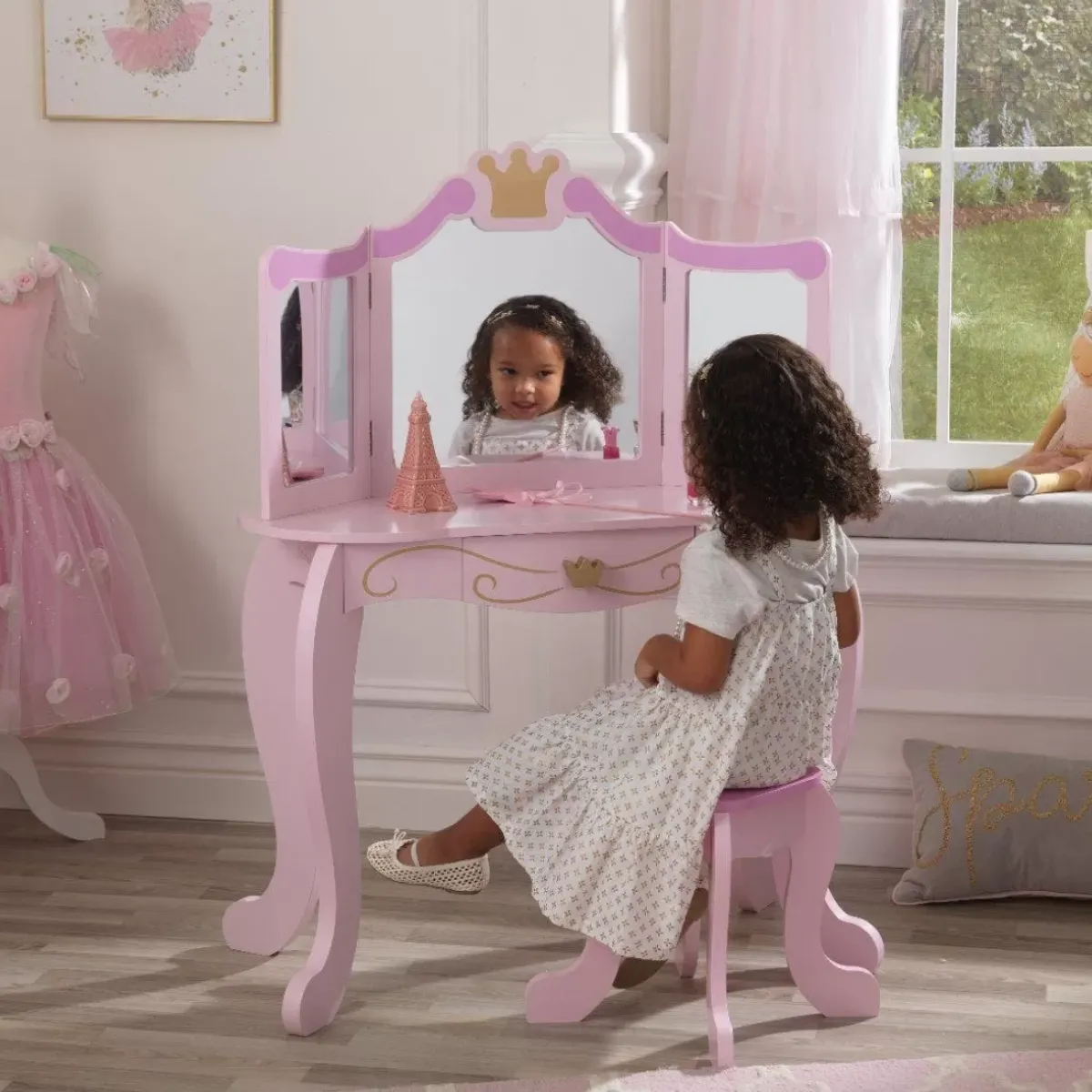 Bedroom^KidKraft Princess Vanity & Stool